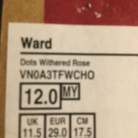 NWT in box girls Vans size 12 pink and white great for back to school - Picture 2 of 5